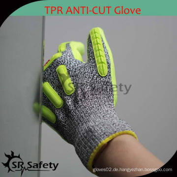 SRSAFETY 13G gestrickte Liner beschichtete wasserbasierte PU-Handschuhe / hochschlagfeste Schutzhandschuhe